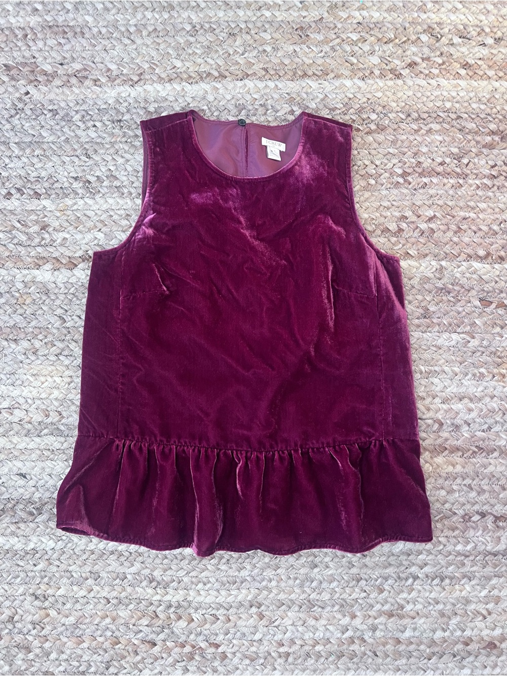 J. Crew Velvet Sleeveless in Deep Wine can